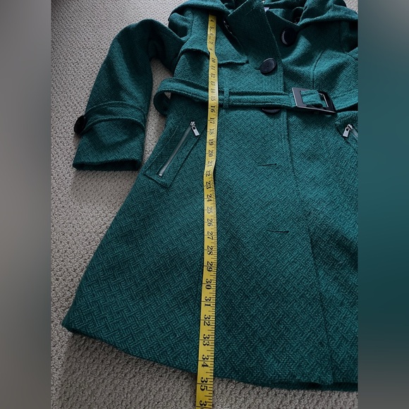 Wool Blend Trench Tweed Dress Coat - Picture 12 of 12